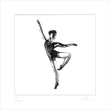 Pen and ink painting of ballerina