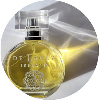 de Lacey Portrait of a Rose Eau de Parfum bottle with reflection 